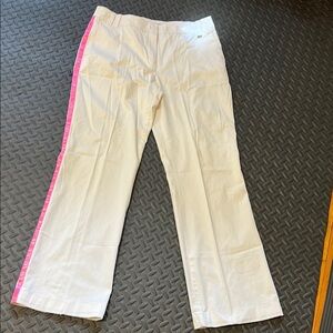ESCADA White Pants with Pink Stripe EUC